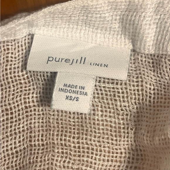 J.JILL [PureJill] 100% Linen Side Tie Top (Poncho) in White: Sz XS/S - Picture 4 of 4